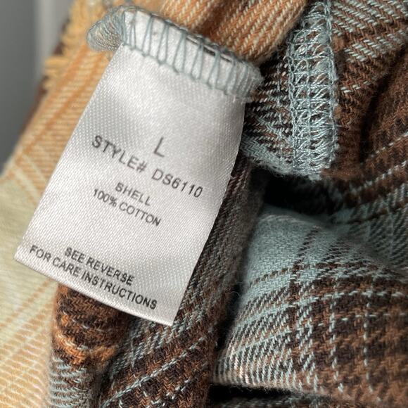 Oli & Hali Cropped Flannel Size L Plaid Shirt Boho Grunge Lagenlook Distressed - Picture 7 of 10